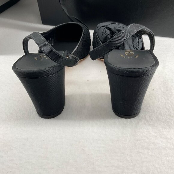Authentic New CHANEL Interlocking LACE black Slingback Pumps heels SZ36 US5.5 - Picture 2 of 8